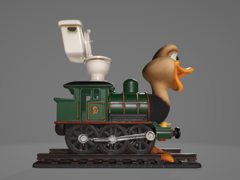 TRENOSTRUZZO TURBO 3000 Animado STL 3D Print Model