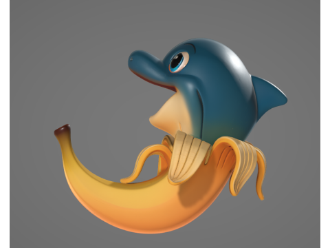 BANANITA DOLFINITA Animado STL Model Cetak 3D