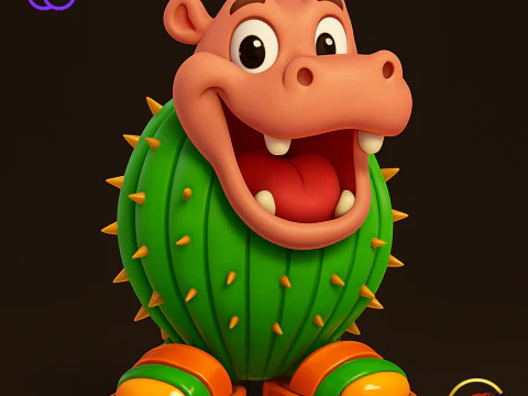 Es Cacto Hipoptamo - Animado STL 3D Druckmodell