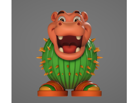 It Cacto Hipoptamo - Animado STL Modelo de Impressão 3D