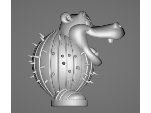 It Cacto Hipoptamo - Animado STL Modelo de Impressão 3D