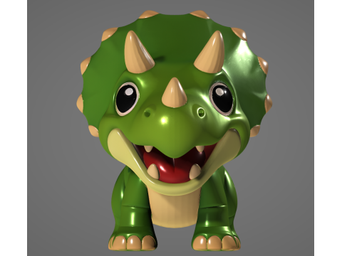 Baby Triceratops - Animado STL 3Dプリントモデル