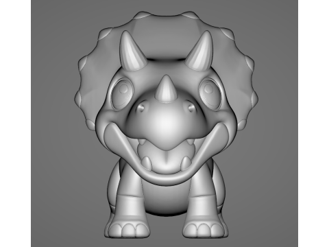 Baby Triceratops - Animado STL 3Dプリントモデル