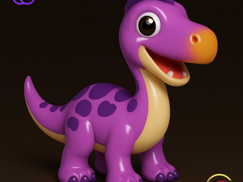 Baby Brachiosaurus - Animado STL 3D Print Model