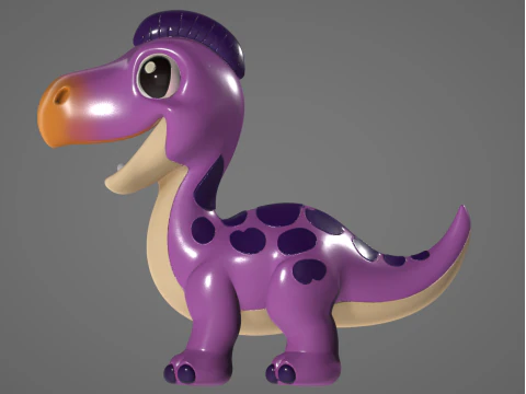 Baby Brachiosaurus - Animado STL 3D Print Model