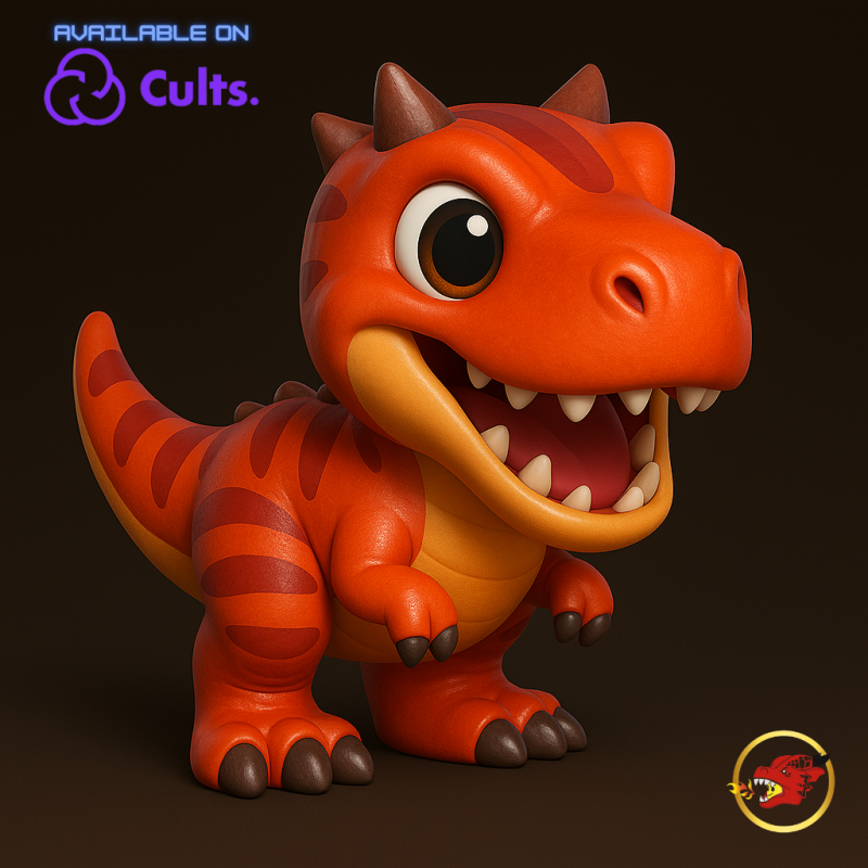 Baby Carnotaurus - Animado STL 3D Print Model .c4d .max .obj .3ds .fbx .stl .blend 