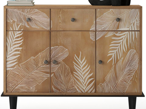 Storage Cabinet with mirror and decor 3D Модель
