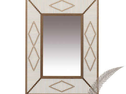 Storage Cabinet with mirror and decor 3D Модель