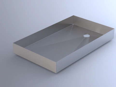 Vassoio per lavello in lamiera Campione gratuito STEP STL Modello 3D