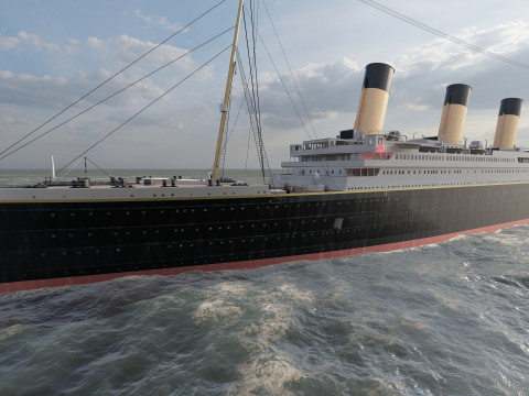 Titanic with full interior Modelo 3D