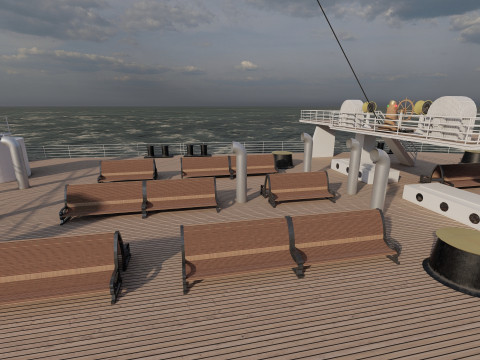 Titanic with full interior Modelo 3D