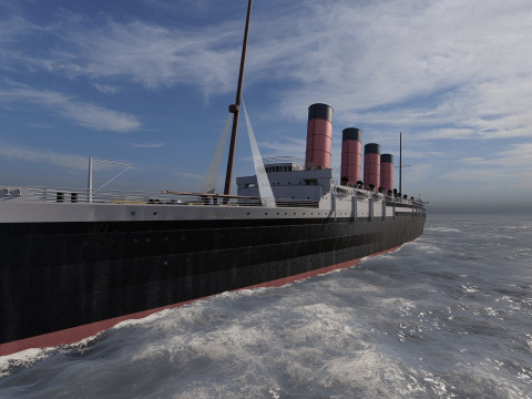 Lusitania with interior 3D Модель