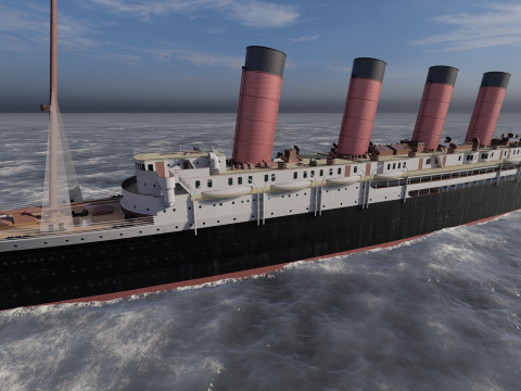 Lusitania with interior 3D Модель