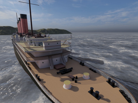 Lusitania with interior 3D Модель