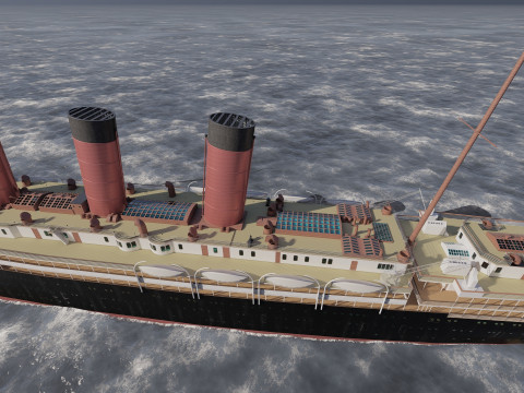 Lusitania with interior 3D Модель