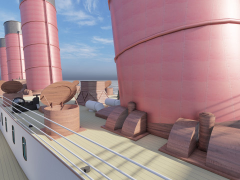 Lusitania with interior 3D Модель