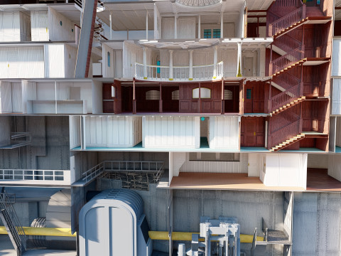 Lusitania with interior 3D Модель