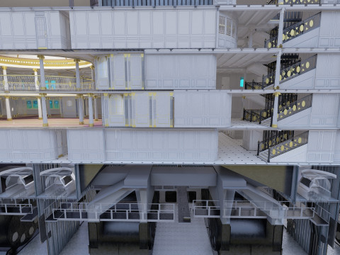 Lusitania with interior 3D Модель
