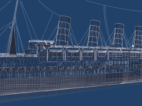 Lusitania with interior 3D Модель