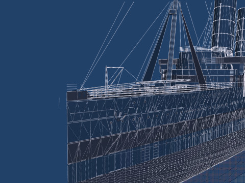 Lusitania with interior 3D Модель