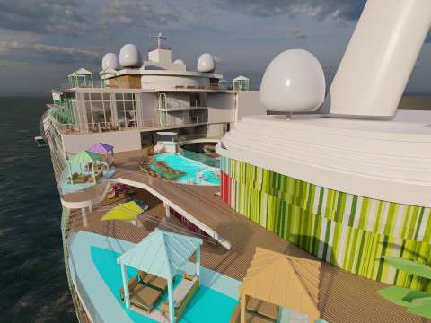 Icon of the Seas with full interior 3D Model