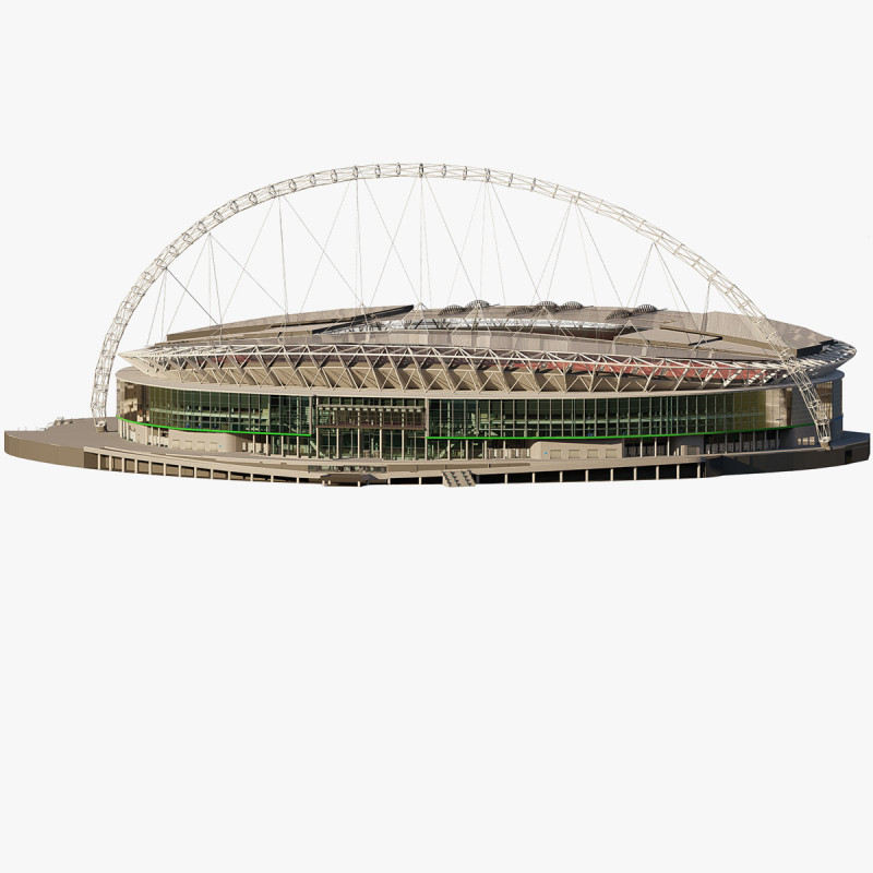 Wembley Stadium with interior 3D Model .c4d .max .obj .3ds .fbx .stl .blend