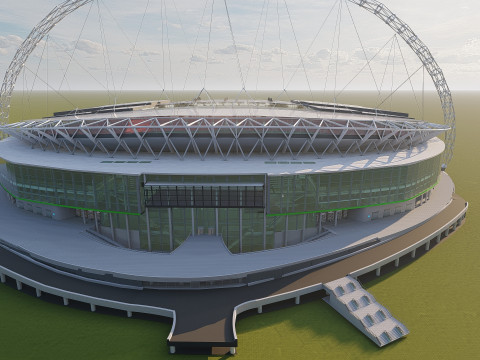 Wembley Stadium with interior 3D Model