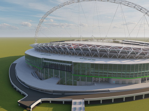Wembley Stadium with interior 3D Model