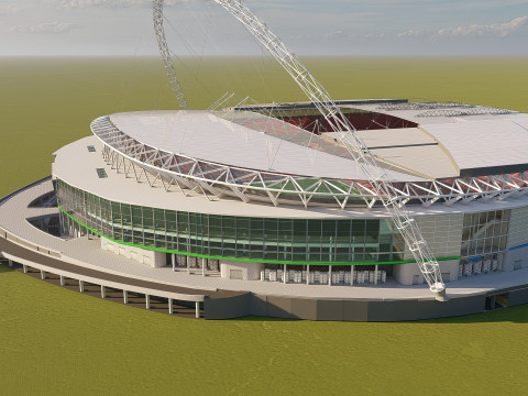 Wembley Stadium with interior 3D Model