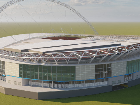 Wembley Stadium with interior 3D Model