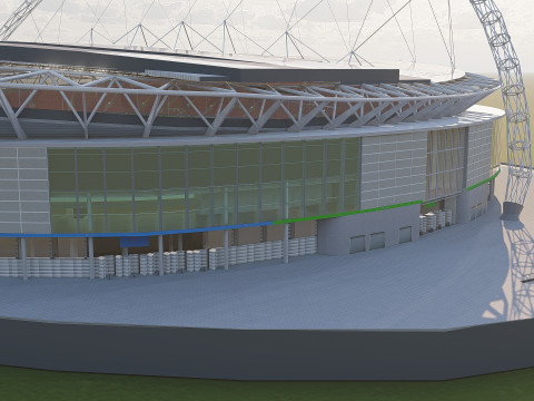 Wembley Stadium with interior 3D Model