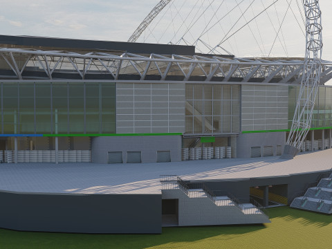 Wembley Stadium with interior 3D Model