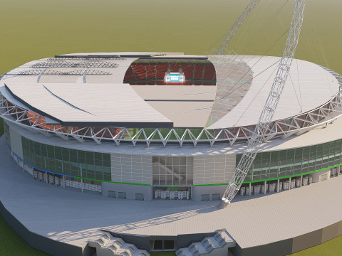 Wembley Stadium with interior 3D Model