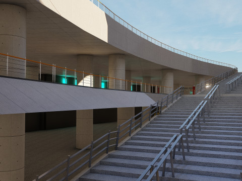 Wembley Stadium with interior 3D Model
