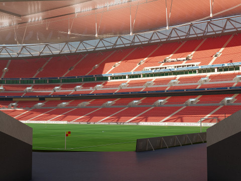 Wembley Stadium with interior 3D Model