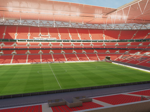Wembley Stadium with interior 3D Model