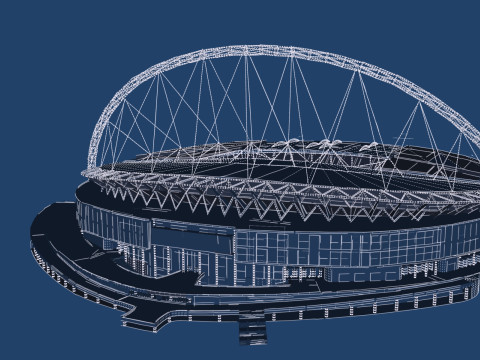 Wembley Stadium with interior 3D Model