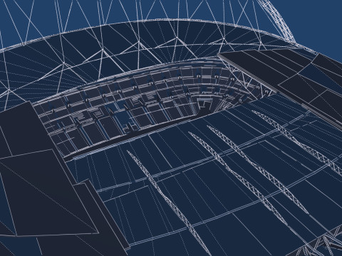 Wembley Stadium with interior 3D Model