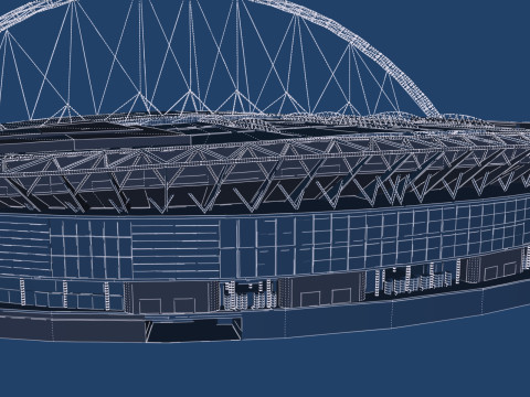 Wembley Stadium with interior 3D Model