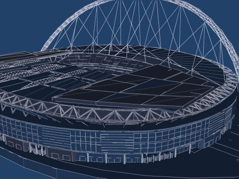 Wembley Stadium with interior 3D Model