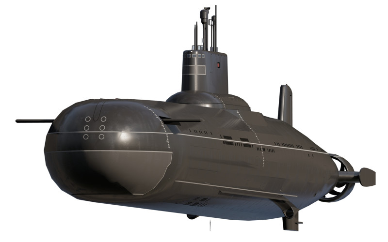Typhoon class submarine with interior 3D Model .c4d .max .obj .3ds .fbx .stl .blend