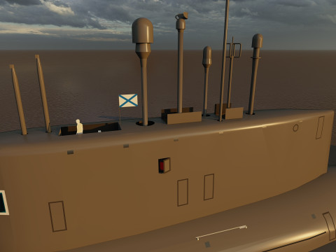 Typhoon class submarine with interior 3D Model