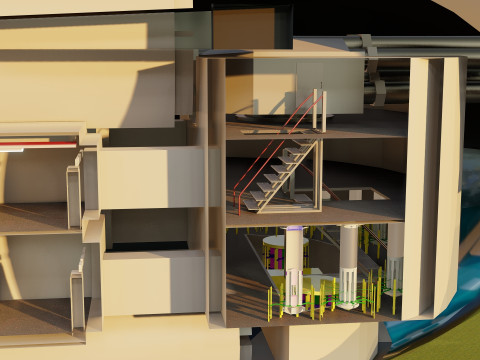 Typhoon class submarine with interior 3D Model