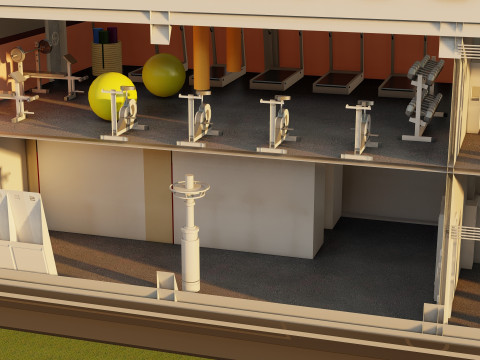Typhoon class submarine with interior 3D Model