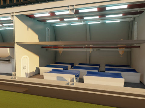 Typhoon class submarine with interior 3D Model