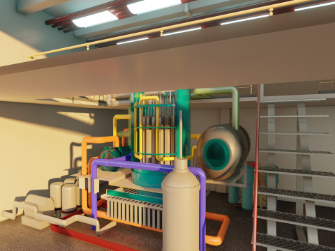 Typhoon class submarine with interior 3D Model