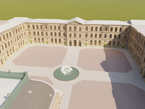 Louvre museum with interior 3D Model