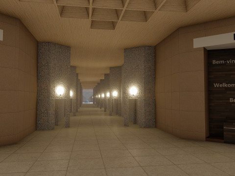 Louvre museum with interior 3D Model