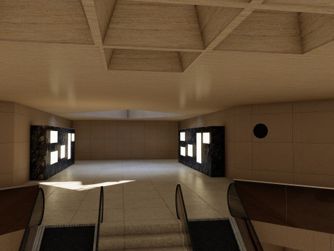 Louvre museum with interior 3D Model