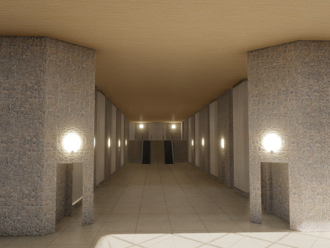 Louvre museum with interior 3D Model